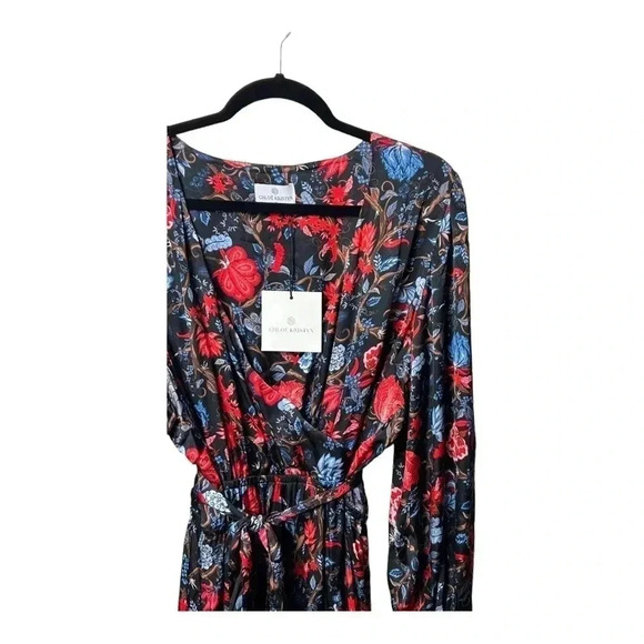 1242. CHLOE KRISTYN FALLON KNEE LENGTH DRESS SIZE 1X WITH TIE AROUND WAIST MINI - Picture 3 of 11